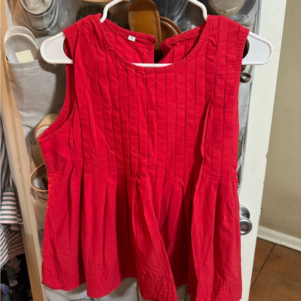 Red Sleeveless Women's Top